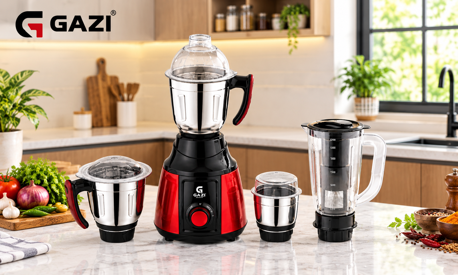 Gazi Smiss Mixe Grinder Galaxy 4in1 with 1500 Watts Motor