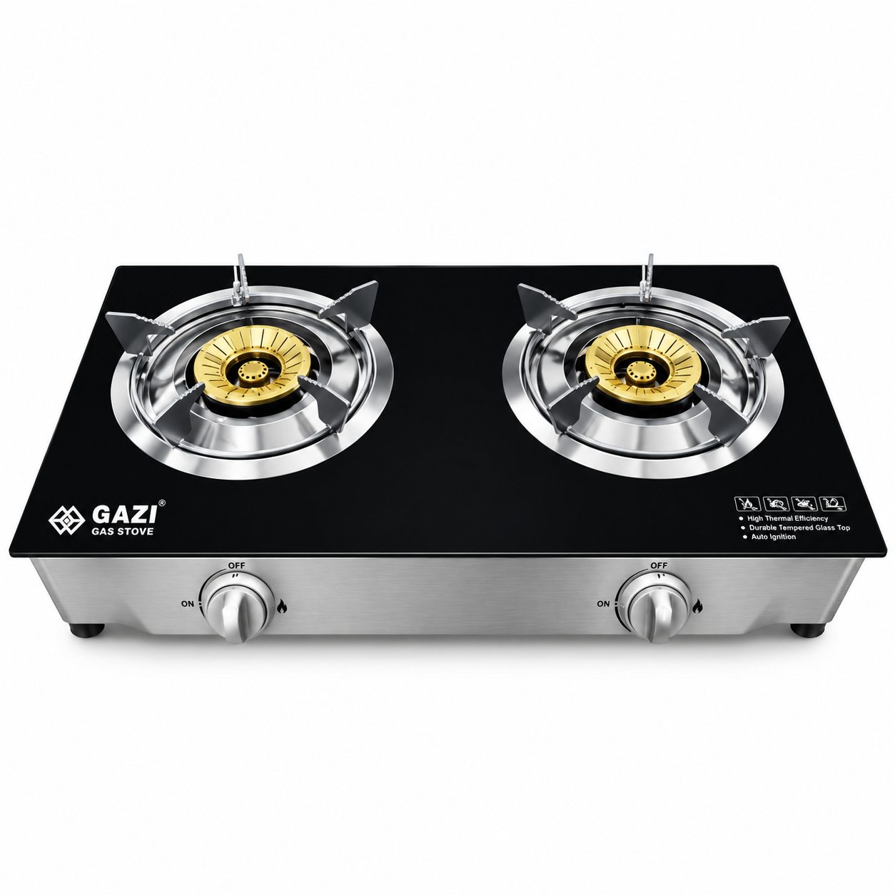 Gazi Gas Stove Double Black GST-235C